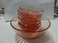 Стари стъклени купички розово стъкло, снимка 2