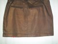 Два броя / Дънкова мини пола EDC by "Esprit" / кафява и в каре с плисета, снимка 8