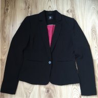 Дамско сако BERSHKA оригинал, размер L, черно с цикламен хастар , НОВО!!, снимка 5 - Сака - 16785218
