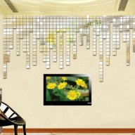 100 бр. 3D мозайка самозалепващи огледални квадратчета за декор украса стена огледало , снимка 2 - Декорация за дома - 16013822