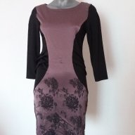 Дамска рокля черно с лилаво, размер М, официална, снимка 2 - Рокли - 17051841
