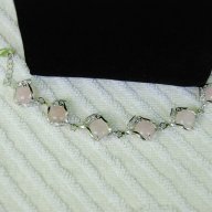 Колие,гривна,обици и пръстен с розови перлички, снимка 3 - Бижутерийни комплекти - 12619685