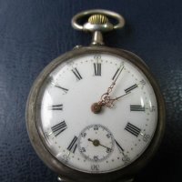 сребърен джобен часовник, снимка 2 - Антикварни и старинни предмети - 23508842