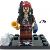 Лего фигури Карибски пирати Джак Спароу Барбароса Салазар Дейви Джоунс Черната брада, снимка 6 - Конструктори - 24011687