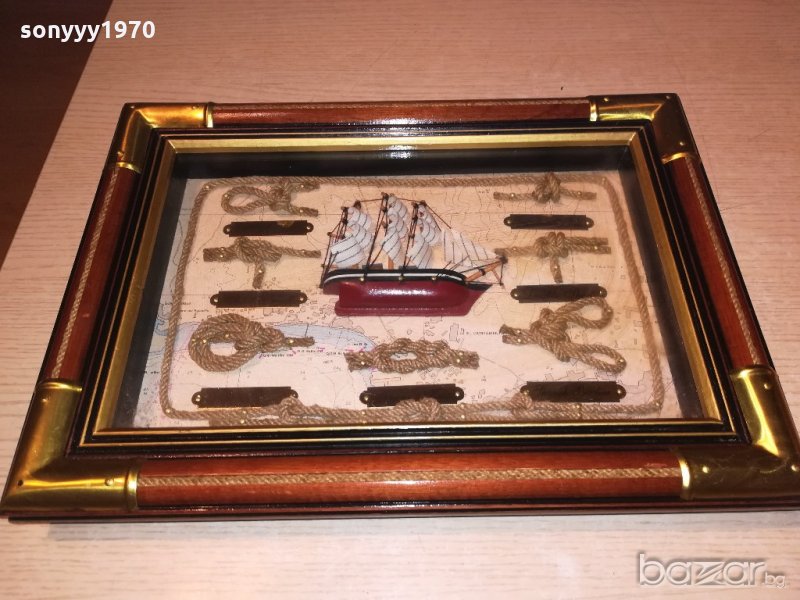 ретро колекция-корабна картина-36х26х4см-внос швеицария, снимка 1