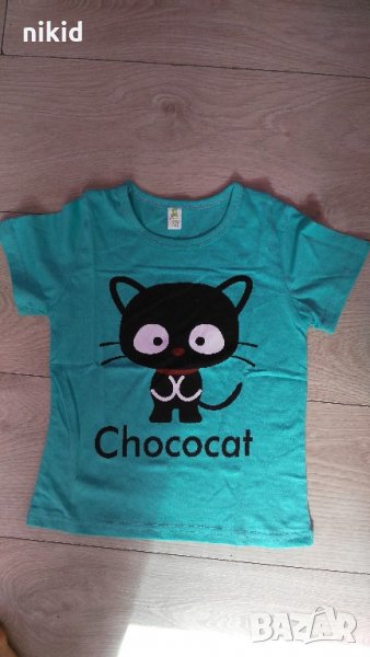 Синьо зелена детска тениска коте Chocokat, снимка 1