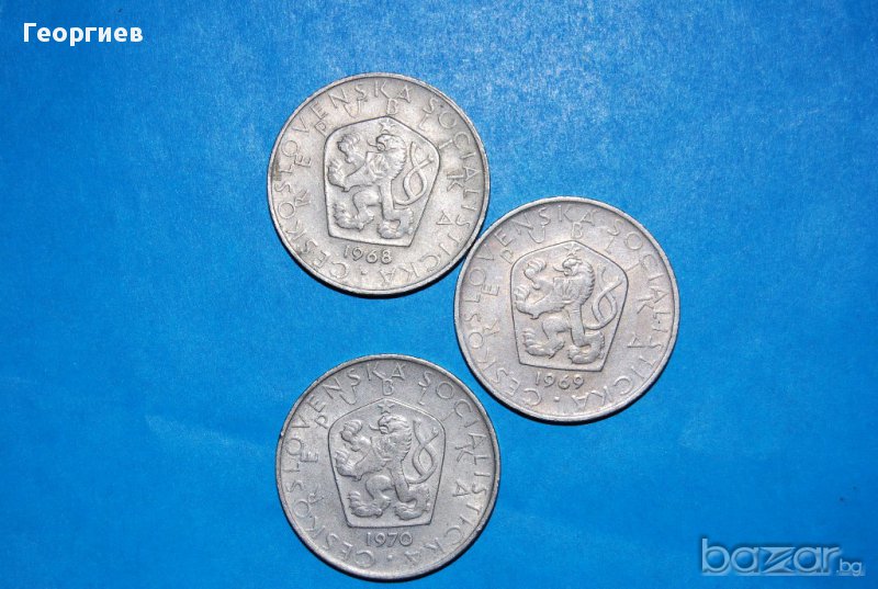 Чехословакия лот от 5 крони 1968,1969,1970, снимка 1