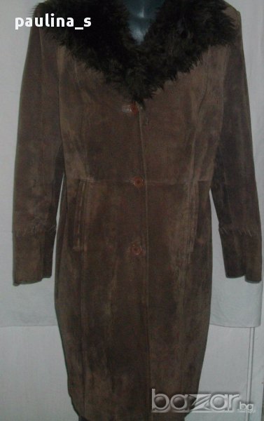 Палто с подвижна яка "Vroom & Dreesmann" / естествен велур, снимка 1