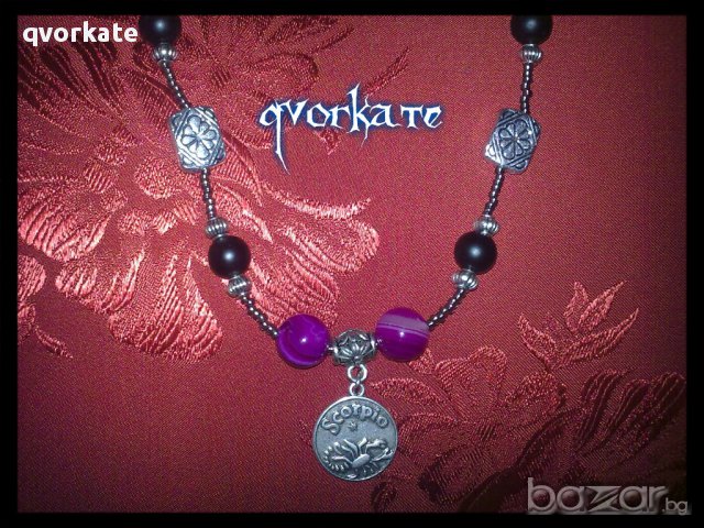 Колие със зодия Скорпион, снимка 2 - Колиета, медальони, синджири - 10302538