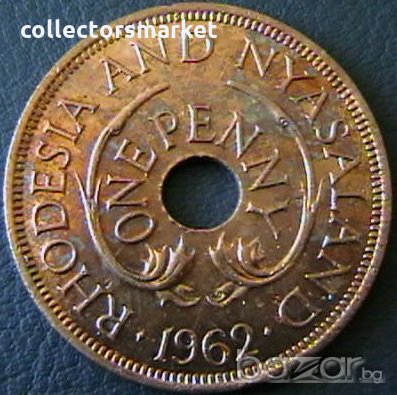 1 пени 1962, Родезия и Нийсланд, снимка 2 - Нумизматика и бонистика - 21211888