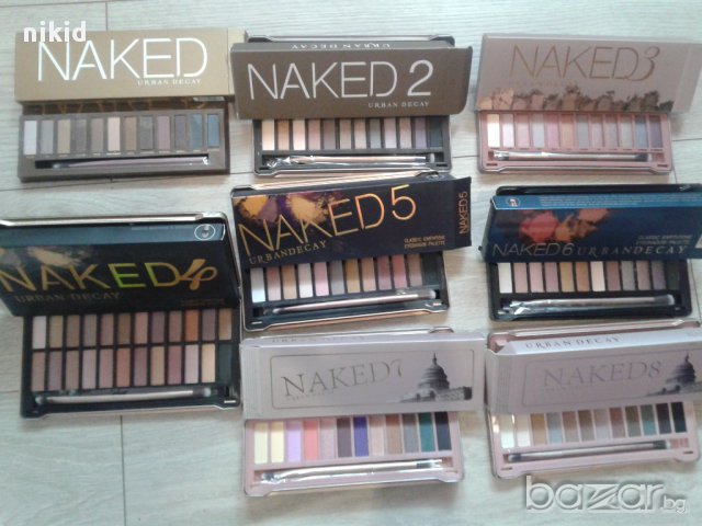 naked urban decay 1 2 3 4 5 6 7 8 палитра сенки 12 / 24 цвята накед  грим, снимка 2 - Декоративна козметика - 12164192
