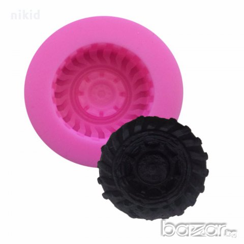 Авто гума колелце кръг силиконов молд форма за торта украса фондан, снимка 2 - Форми - 16452652