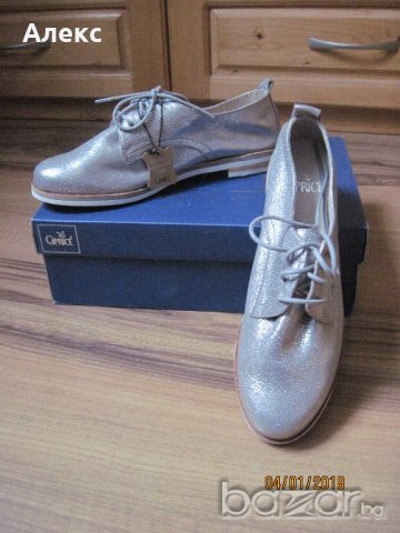  Нови!!! Caprice сребристи обувки, снимка 1 - Дамски ежедневни обувки - 20322408