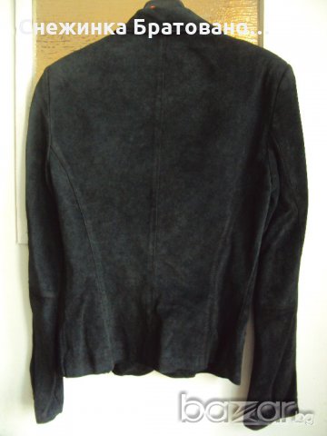 Дамско черно сако от модна къща „Рокедс“ естествен велур, снимка 2 - Сака - 18858402