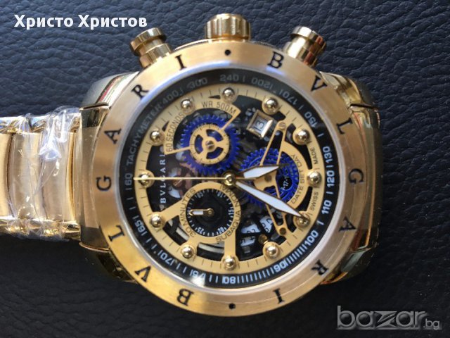 Часовник Bvlgari Skeleton клас ААА+ реплика, снимка 2 - Мъжки - 16678186