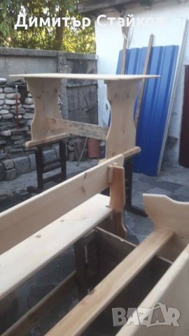 дървена маса и пейка, снимка 4 - Маси - 26071569