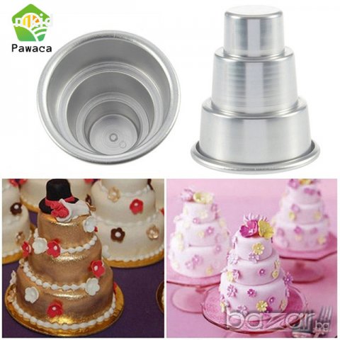 алуминиева триетажна торта метална форма торта мъфин кекс украса декорация фондан шоколад калъп