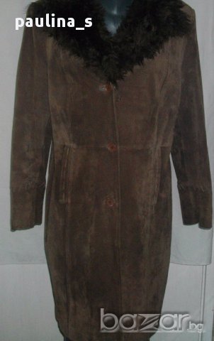 Палто с подвижна яка "Vroom & Dreesmann" / естествен велур, снимка 1 - Палта, манта - 15913966