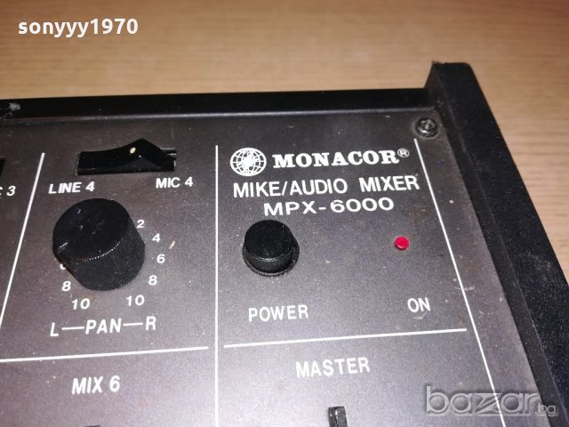 monacor mpx-6000 mixer-made in taiwan-внос швеицария, снимка 7 - Ресийвъри, усилватели, смесителни пултове - 20555304