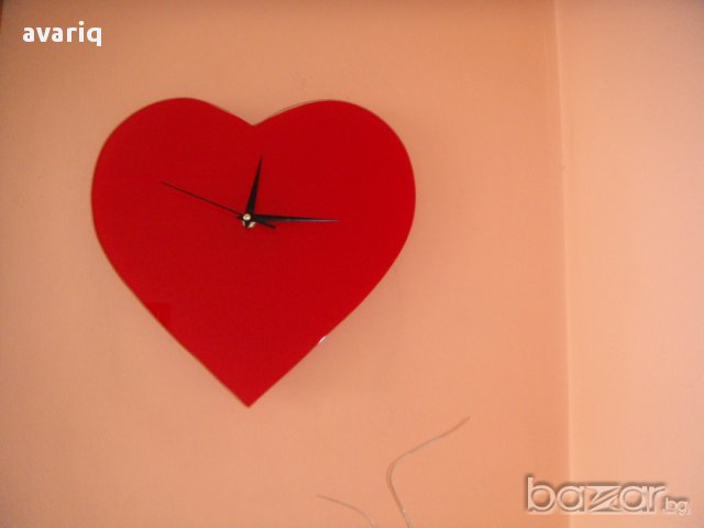 Отстъпка от78 лв-стенен часовник сърце. Подарък за Свети Валентин , снимка 10 - Стенни часовници - 13432552
