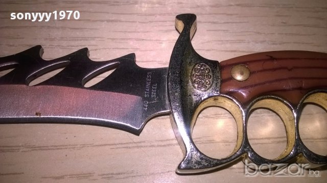 440 stainless steel-ножове 2 бр с кания-17см-внос швеицария, снимка 13 - Антикварни и старинни предмети - 17317592