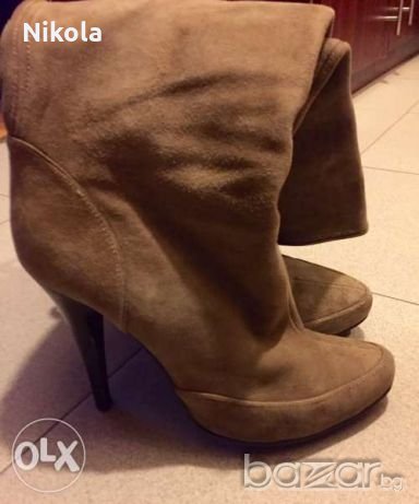 Дамски ботуши от естествен велур, снимка 1