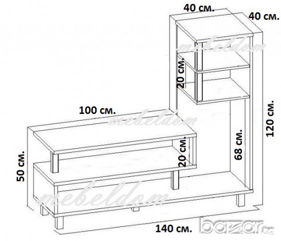 ТВ модул,тв секция(код-3309), снимка 7 - Секции и витрини - 9389256
