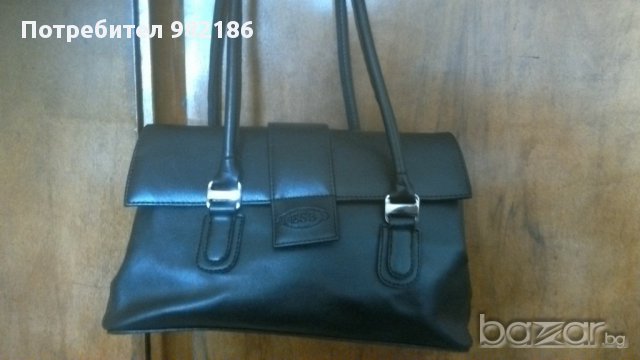 черна дамска чанта с 2 вътрешни отделения, снимка 5 - Чанти - 10408980