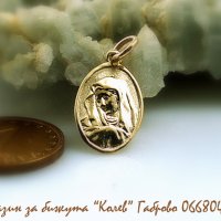 Златен медальон Богородица (овална) 0.63 грама, снимка 4 - Колиета, медальони, синджири - 25128866