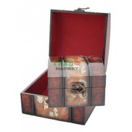 Комплект от 2бр. дървени кутии с цветен принт - цветя., снимка 2 - Декорация за дома - 15763657