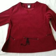блузa с дълъг ръкав, бордо с кожени връзки на ръкавите и талията, снимка 2 - Блузи с дълъг ръкав и пуловери - 10405174