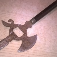 нож-32х11см-интересен метален с дървена дръжка-внос франция, снимка 4 - Колекции - 26193552
