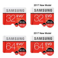 Нова карта памет SAMSUNG 64 GB Клас EVO MicroSD Клас 10 95MB/80MB, снимка 2 - Карти памет - 21271233