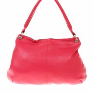 Червена дамска чанта, естествена кожа + портфейл подарък, снимка 1 - Чанти - 10353125
