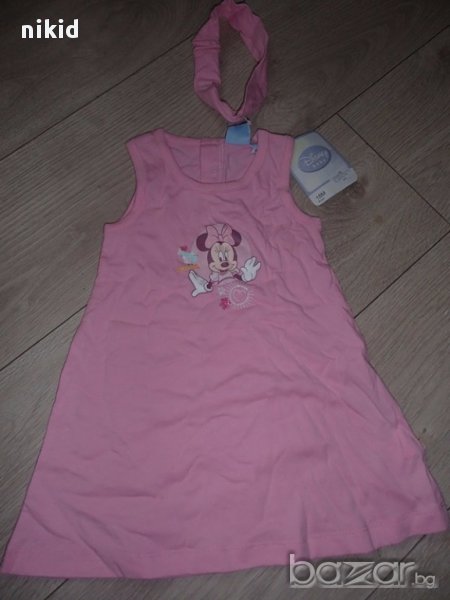 нова бебешка детска дисни рокля с мини маус + подарък лента , снимка 1