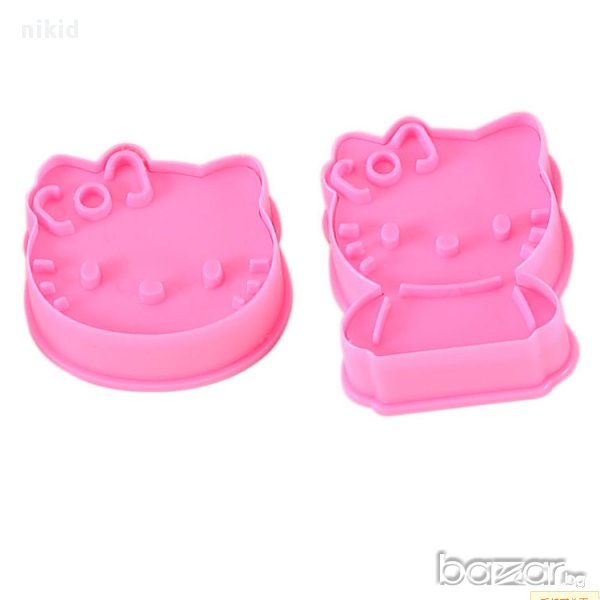 К-т форми 2бр резци резец коте Кити и релеф за фондан тесто сладки пластилин бисквити форма, снимка 1