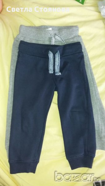 2-3г 98см  Панталони тип спортна долница Материя памук, лека вата Цвят тъмно син  без следи от употр, снимка 1