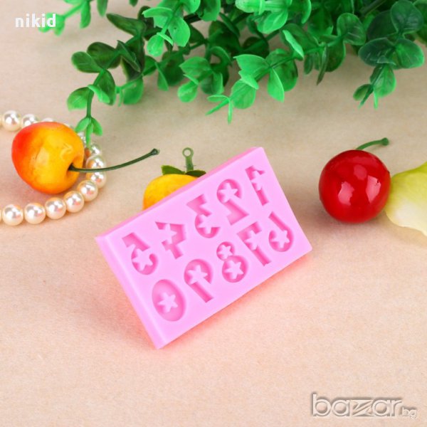 молд форма силиконова  цифри числа със звезди  за декор украса торта фондан шоколад и др., снимка 1