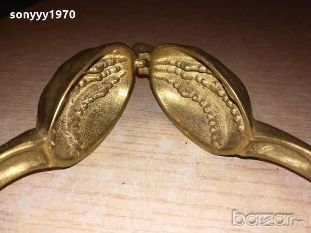 антика-масивна орехотрошачка-мед/месинг-17х5см-внос швеицария, снимка 7 - Колекции - 20476777