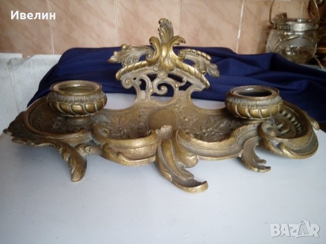 мастилница от бронз рококо, снимка 2 - Антикварни и старинни предмети - 22066733