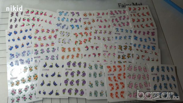 9 # BLE лот 50 бр листа татос цветя ваденки водни стикери за нокти листчеТа, снимка 6 - Продукти за маникюр - 16368780