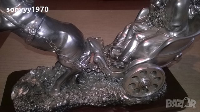 кон с младоженци-красива тежка фигура-32х23х12см, снимка 10 - Антикварни и старинни предмети - 24715471