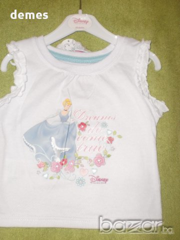 Прекрасна блуза с къс ръкав в бяло Disney, размер 6-9 (месеца), снимка 2 - Бебешки блузки - 10714322
