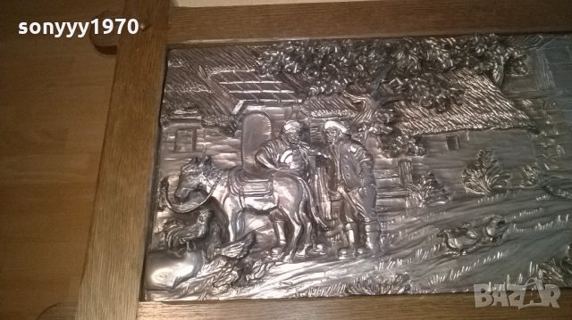 огромна тежка немска картина-дърво и олово-внос швеицария, снимка 6 - Антикварни и старинни предмети - 22136540