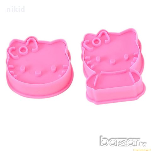К-т форми 2бр резци резец коте Кити и релеф за фондан тесто сладки пластилин бисквити форма