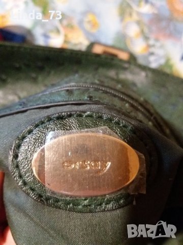 Дам.чанта-"Orsay"-/ест.щраусова кожа/-тъм.зелен. Закупена от Италия., снимка 4 - Чанти - 19775133