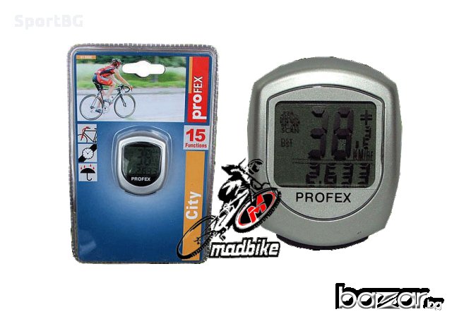 Вело-компютър за велосипед Profex 15 функции / километраж / 0075, снимка 2 - Части за велосипеди - 13681906