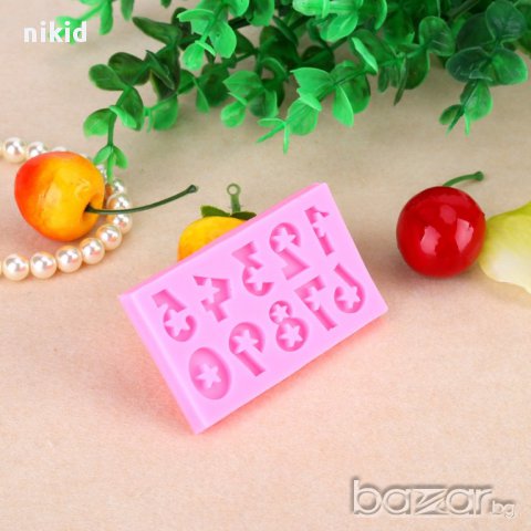 молд форма силиконова  цифри числа със звезди  за декор украса торта фондан шоколад и др.