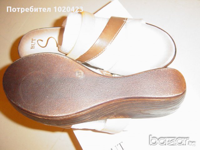 Намалявам!!!!!!!!!!!!!!Нови чехли на платформа естествена кожа 37 номер, снимка 4 - Чехли - 10788615