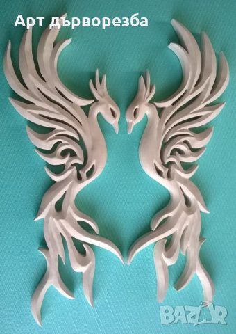 Феникс  дърворезба, снимка 4 - Декорация за дома - 16298550